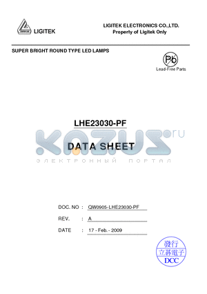 LHE23030-PF datasheet - SUPER BRIGHT ROUND TYPE LED LAMPS