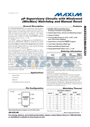 MAX6323CUT46 datasheet - uP Supervisory Circuits with Windowed (Min/Max) Watchdog and Manual Reset