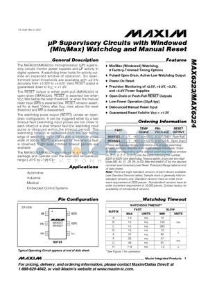 MAX6324_UT__-T datasheet - lP Supervisory Circuits with Windowed (Min/Max) Watchdog and Manual Reset