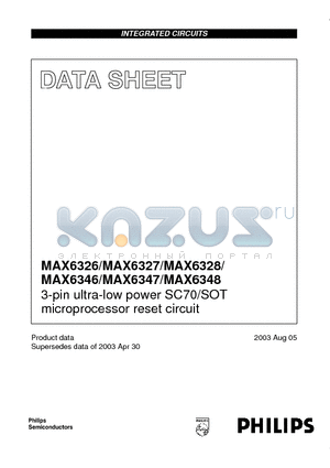 MAX6326 datasheet - 3-pin ultra-low power SC70/SOT microprocessor reset circuit
