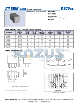 LTM455DW datasheet - 6 ELEMENT CERAMIC FILTER