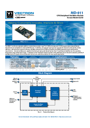 MD-0110-DXE-TCXO datasheet - GPS Disciplined Oscillator Module
