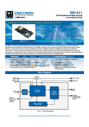 MD-0110-DXD-TCXO datasheet - GPS Disciplined Oscillator Module