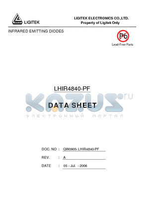 LHIR4840-PF datasheet - INFRARED EMITTING DIODES