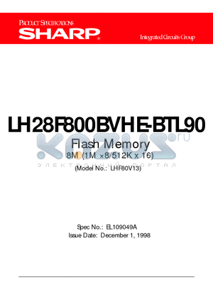 LHF80V13 datasheet - Flash Memory 8M (1M 8/512K x 16)