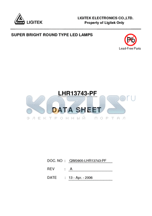 LHR13743-PF datasheet - SUPER BRIGHT ROUND TYPE LED LAMPS