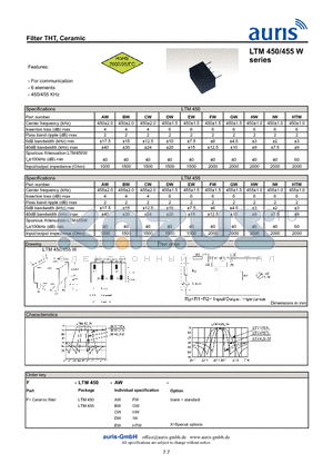 LTM455W datasheet - Filter THT, Ceramic