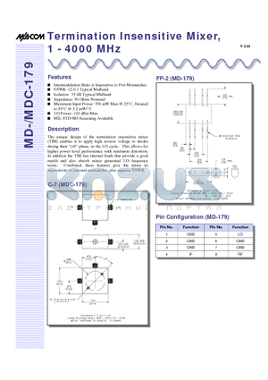 MD-179PIN datasheet - Termination Insensitive Mixer, 1 - 4000 MHz