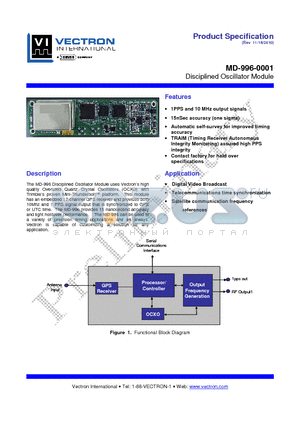 MD-996-0001 datasheet - Disciplined Oscillator Module