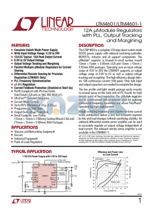 LTM4601_12 datasheet - 12A lModule Regulators with PLL, Output Tracking and Margining