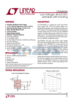 LTM4604A datasheet - Low Voltage, 4A DC/DC lModule with Tracking