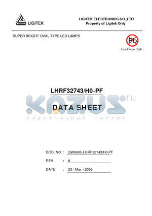 LHRF32743-H0-PF datasheet - SUPER BRIGHT OVAL TYPE LED LAMPS