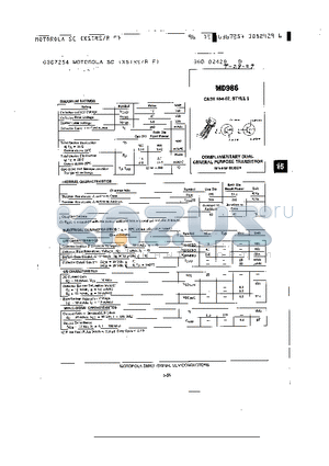 MD1130 datasheet - COMPLEMENTARY DUAL GENERAL PURPOSE TRANSISTOR