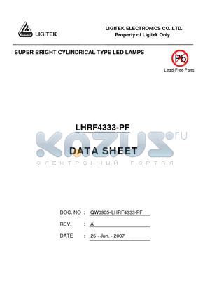 LHRF4333-PF datasheet - SUPER BRIGHT CYLINDRICAL TYPE LED LAMPS