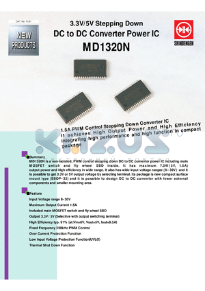 MD1320N datasheet - 3.3V/5V Stepping Down DC to DC Converter Power IC