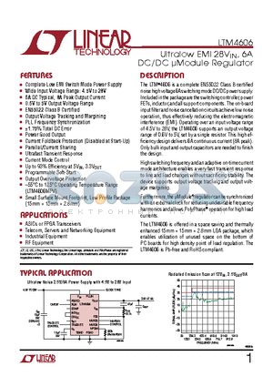 LTM8021 datasheet - Ultralow EMI 28VIN, 6A DC/DC lModule Regulator