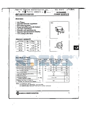 IRF130 datasheet - N-CHANNEL POWER MOSFETS