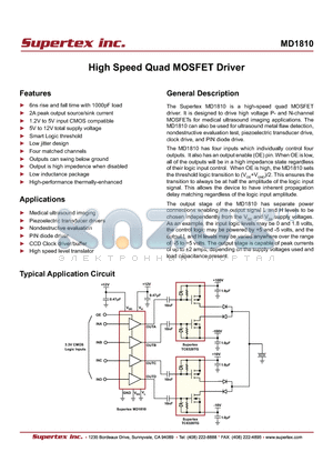 MD1810_07 datasheet - High Speed Quad MOSFET Driver