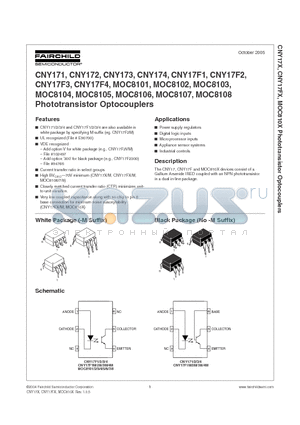 MOC8103 datasheet - Phototransistor Optocouplers