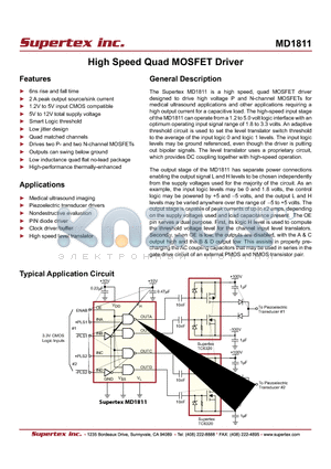 MD1811_07 datasheet - High Speed Quad MOSFET Driver