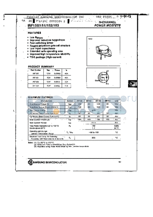 IRF153 datasheet - N-CHANNEL POWER MOSFETS