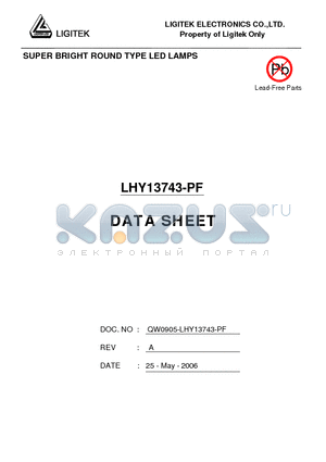 LHY13743-PF datasheet - SUPER BRIGHT ROUND TYPE LED LAMPS