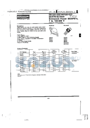 IRF220-223 datasheet - N-Channel Power MOSFETs, 7A, 150-200V