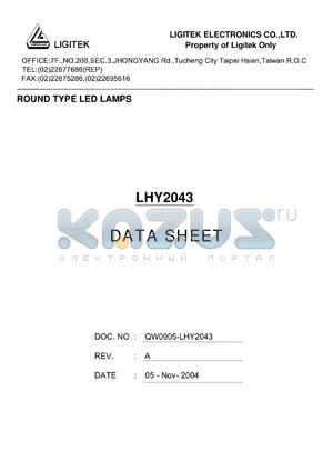 LHY2043 datasheet - ROUND TYPE LED LAMPS