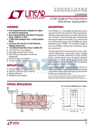 LTM9003CV-ABPBF datasheet - 12-Bit Digital Pre-Distortion Receiver Subsystem