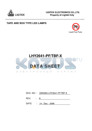 LHY2641-PF-TBF-X datasheet - TAPE AND BOX TYPE LED LAMPS
