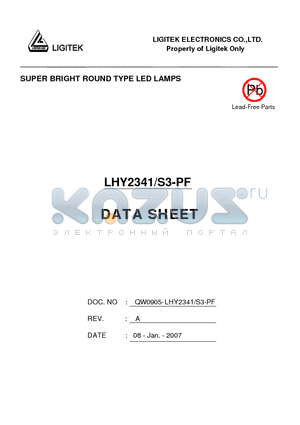 LHY2341-S3-PF datasheet - SUPER BRIGHT ROUND TYPE LED LAMPS
