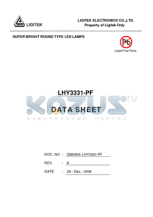 LHY3331-PF datasheet - SUPER BRIGHT ROUND TYPE LED LAMPS