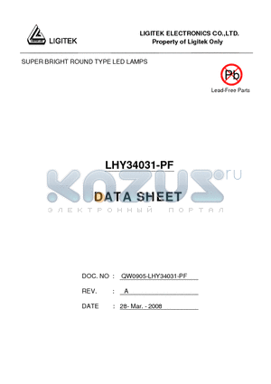 LHY34031-PF datasheet - SUPER BRIGHT ROUND TYPE LED LAMPS