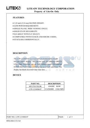 LTP-12188M-07 datasheet - Property of Lite-On Only