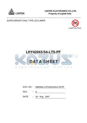 LHY42043-S4-LTS-PF datasheet - SUPER BRIGHT OVAL TYPE LED LAMPS