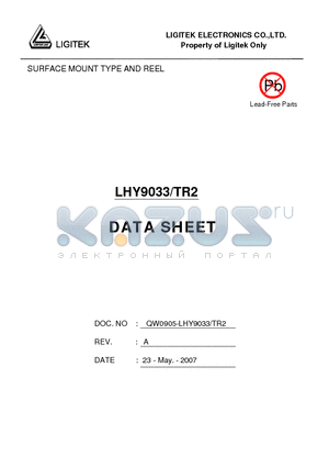 LHY9033-TR2 datasheet - SURFACE MOUNT TYPE AND REEL