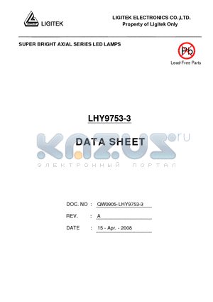 LHY9753-3 datasheet - SUPER BRIGHT AXIAL SERIES LED LAMPS