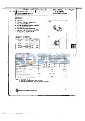 IRF252 datasheet - N-CHANNEL POWER MOSFETS