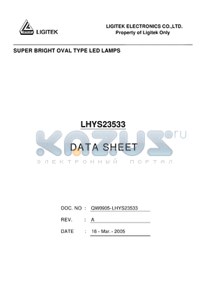 LHYS23533 datasheet - SUPER BRIGHT OVAL TYPE LED LAMPS