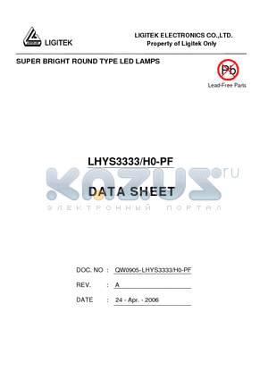 LHYS3333-H0-PF datasheet - SUPER BRIGHT ROUND TYPE LED LAMPS