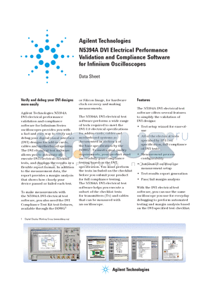 N5394A datasheet - DVI Electrical Performance