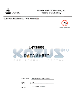 LHYS9553 datasheet - SURFACE MOUNT LED TAPE AND REEL
