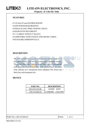 LTP-18158M-02 datasheet - Property of Lite-On Only