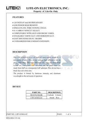 LTP-18388A-02 datasheet - Property of Lite-On Only