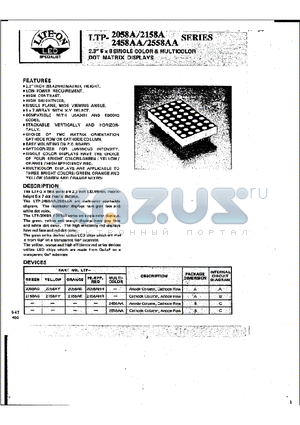 LTP-2058AE datasheet - 2.3 inch 5 x 8 SINGLE COLOR & MULTICOLOR DOT MATRIX DISPLAYS