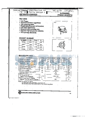 IRF321 datasheet - N-CHANNEL POWER MOSFETS