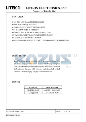 LTP-2258CA datasheet - Property of Lite-On Only