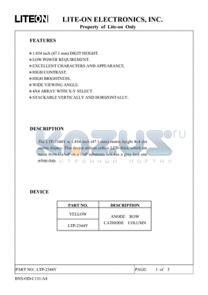 LTP-2344Y datasheet - Property of Lite-On Only