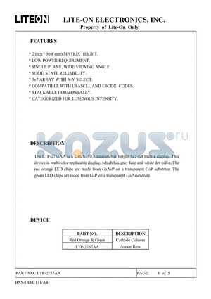 LTP-2757AA datasheet - Property of Lite-On Only