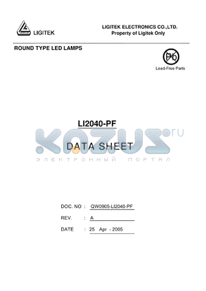 LI2040-PF datasheet - ROUND TYPE LED LAMPS